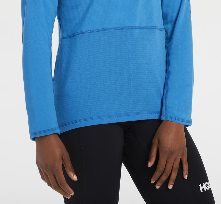 Tops Womens - Hoka One One 1/2 Zip Midlayer - Blue - NDRCLIF-65